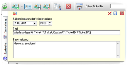 Screenshot "Erinnerung"