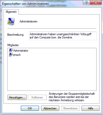 Administratoren Gruppe
