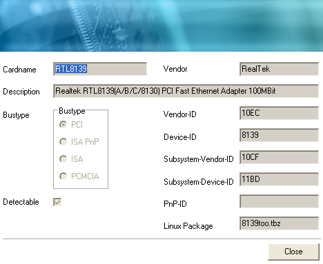 Realtek Details for TabletPC